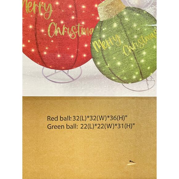 Large 2pc Lighted Pop-Up Christmas Ornaments Decoration w/ 200 LED Lights, - Picture 7 of 7